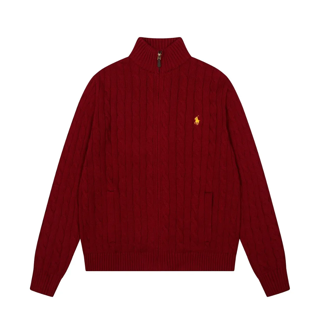 P260 Top quality" Style number: DS814# (not off the shelves all year round) [Ralph Lauren full zipper solid color pony embroidered logo twist knitted sweater jacket] ✅Ralph Lauren Ralph Lauren full zipper classic basic versatile style unisex couple knitted sweater autumn and winter coat ✅Main supplier platform live broadcast Wholesale entities Replacement when out of stock Not off the shelf ✅ZP quality 1:1 version Scan the code to enter the GF website Counter quality ✅Details and quality are the only one in Guangzhou. Imported quality cotton yarn focuses on high-end and cost-effective. Needless to say good quality. ✅The version is restored to the original order. The maximum size can be worn up to 200 pounds. Loose, comfortable and stress-free. ✅The upper body is simple and easy to match. A must-have item for ootd. Good-looking clothes are never picky. Recommended must-have items in the wardrobe. Size: S-XL. Color: Black and red, milky white, gray blue, khaki, navy red label, Ankora red.